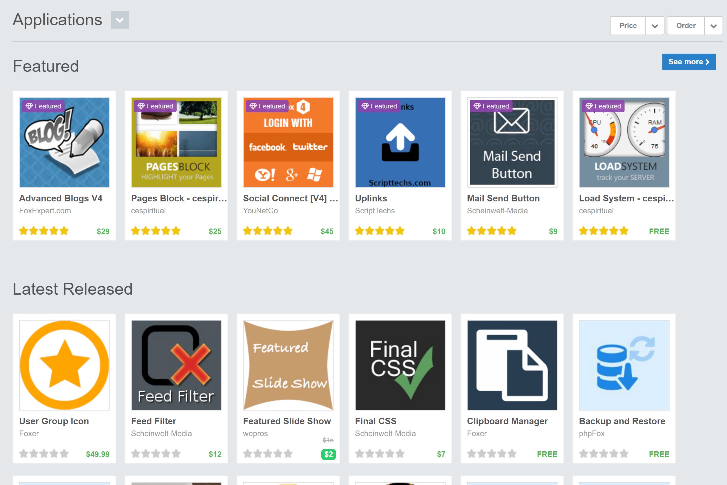Featured and Latest Released Apps